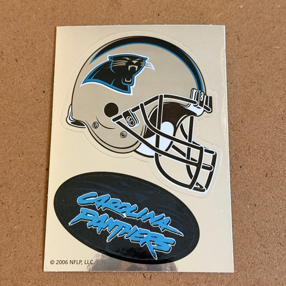 NFL Carolina Panthers Metallic Kiss-Cut Helmet Stickers Silver 2.5x3.5 2006 Fan